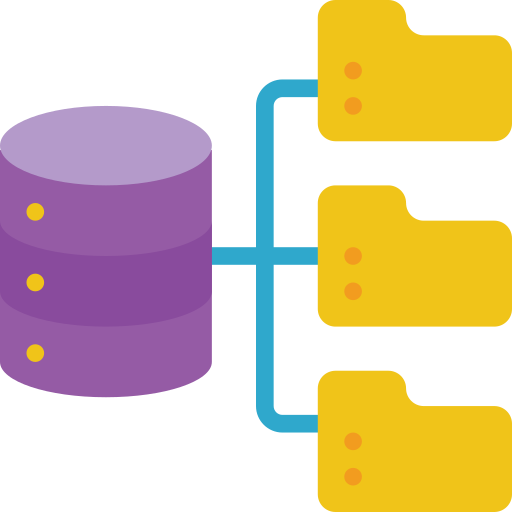 Database drive with folders on computer