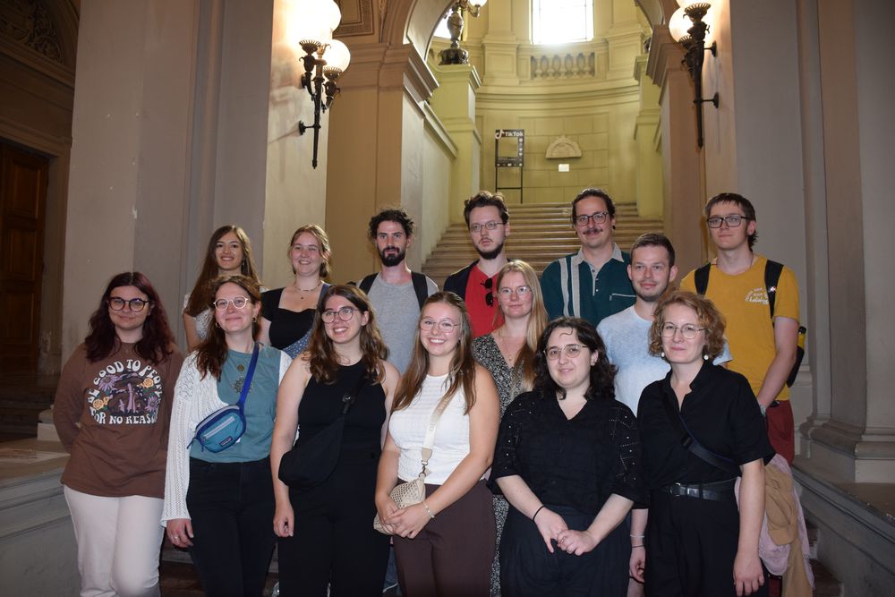 German library and information management students on a library visit