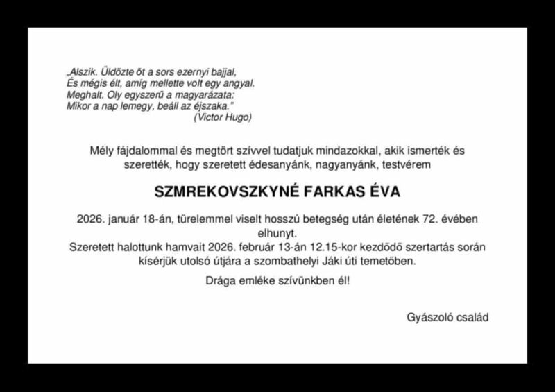 Szmrekovszkyné Farkas Éva