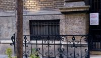 Wrought iron railing at the entrance to ELTE Trefort Ágoston Practice High School